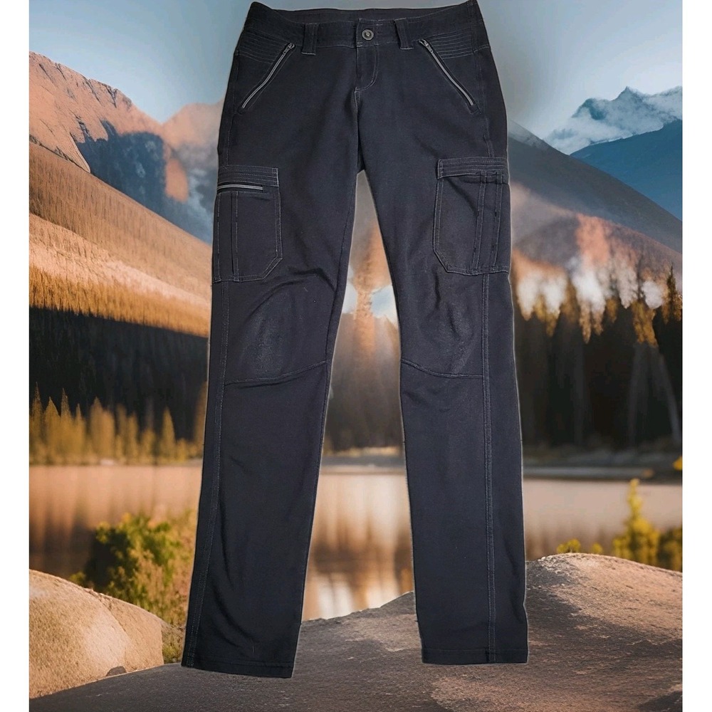 Kuhl Pants Womens 2 Black Krush Slim Cargo Hiking Stretch Zip Pocket Gorpcore